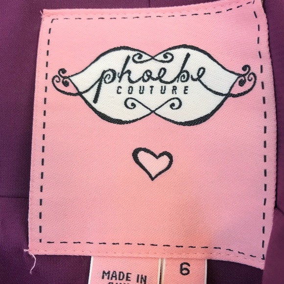 Phoebe Couture Dress Sweetheart Neckline & Back Bow Detail Fuchsia Pink Size 6 - Picture 6 of 8